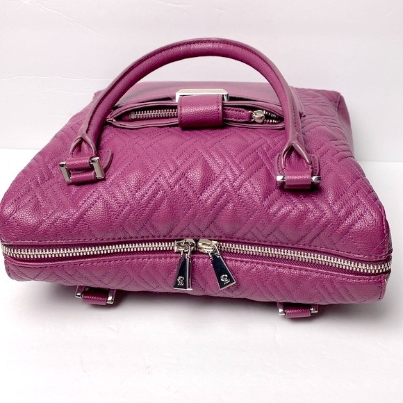 Snob Essentials Fuchsia Tote Handbag Removable zipper coin purse - Picture 6 of 12